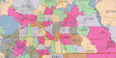 Арланда, Фларыда ЗИП-код карты